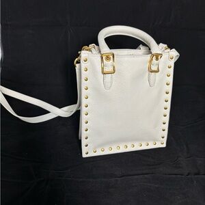 Rebecca Minkoff White Crossbody Bag with Gold Accents